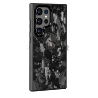 Étui pour Samsung S24 Ultra, magnétique, effet de nuit, texture en fibre de carbone, coque fine, S23 S24 Plus, protection d'objectif en métal