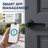 Poignée de porte intelligente avec lecteur d'empreintes digitales, serrure à cylindre intelligente pour portes en bois