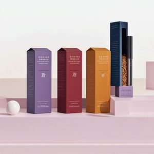 Caja de Cartón Plegable de Papel Kraft con Forma de Trapezoide, Reciclable, con Logotipo Personalizado Impreso, 300g, para Empaque de Lápiz Labial y Productos para el Cuidado de la Piel - Product Image 1