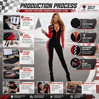 BAIGE grande taille une pièce course combinaison ensemble F1 Biker Club danse chaude Cheerleading Performance uniforme Sexy fille Costume