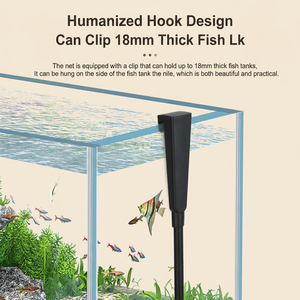Épuisette professionnelle <span class=keywords><strong>pour</strong></span> aquarium de grande taille, à large ouverture, mailles fines, manche en nylon souple, <span class=keywords><strong>pour</strong></span> aquarium d'eau douce et marine - Product Image 4