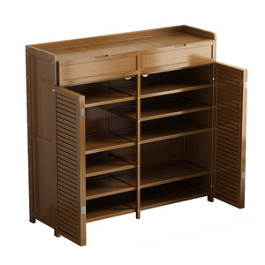 Bamboo <b>Shoe</b> Cabinet Large Capacity Dustproof <b>Space</b> <b>Saving</b> Entryway <b>Storage</b> Rack For Home Use - Product Image 5