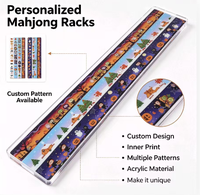 Supports de Mahjong en Acrylique Personnalisés, Ensemble de 2 Pièces, Thème Halloween et Noël, Supports de Mahjong Américains