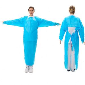 Traje de Aislamiento Completo Azul CPE, Ropa de Trabajo de Seguridad, Bata de Hospital, Batas Desechables de Aislamiento Estéril - Product Image 1