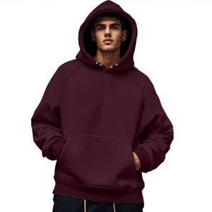 High Quality Oversized Drop Shoulder Hoodie Anti-Wrinkle Snap Button <b>Thick</b> <b>Fleece</b> Polyester Men's Autumn Hoodie - Product Image 5