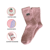 Chaussettes d'hiver personnalisées pour femmes, super douces et chaudes, en peluche, en microfibre, chaussettes décontractées pour la maison, chaussettes douillettes et moelleuses pour dormir