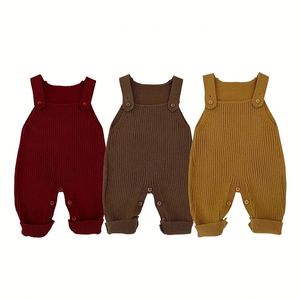 Frühling und Herbst Baby kleidung Kleinkind Jungen Mädchen Gestrickte Overalls Einfarbige Baby Stram pler - Product Image 6