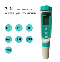 Testeur portable 7-en-1 de pH, TDS, EC, ORP, densité, salinité et température avec écran rétroéclairé pour l'analyse de la qualité de l'eau