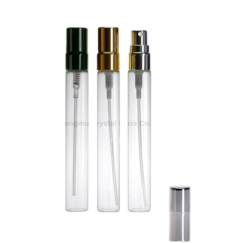 Botol Tabung Uji Parfum Perjalanan Isi Ulang, 10 Ml Botol Semprot Botol Kaca dengan Semprotan Kabut Halus