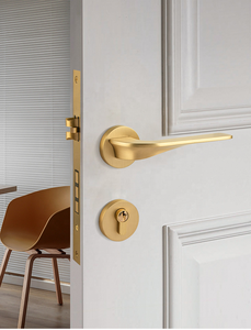 木製ドア用ロックセットゴールドローズゴールドグレーアンティーク真鍮ドアハンドル - Product Image 2