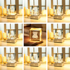 Hbl Tùy Chỉnh <span class=keywords><strong>3D</strong></span> Khắc <span class=keywords><strong>Laser</strong></span> Hình Ảnh Động Vật Cuboid Trong Suốt <span class=keywords><strong>3D</strong></span> <span class=keywords><strong>Laser</strong></span> Pha Lê Cube Với LED Cơ Sở Cho Quà Tặng Doanh Nghiệp - Product Image 6