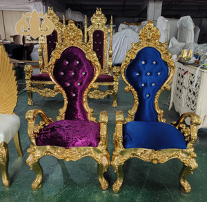 Noleggio sedie Queen Throne-posti a sedere con accento di leone fatti a mano per matrimonio di lusso - Product Image 4