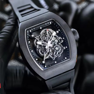 2026 Bestselling Tonneau RM055 Fully Automatic Mechanical Skeleton Black Ceramic <b>Rubber</b> Men's Casual Sports <b>Watch</b> - Product Image 1