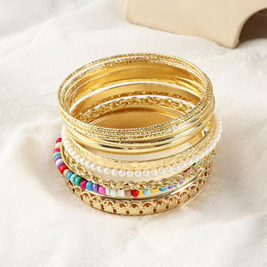 BR230019 vente en gros multicouche Style bohème ensemble perle léopard géométrique perle strass charme <span class=keywords><strong>amitié</strong></span> bracelets femmes - Product Image 6