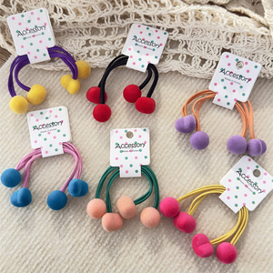 Kinder Ronde Kraal Haar Touw Candy Colored Hair <span class=keywords><strong>Loop</strong></span> Dubbel Uiteinde Touw Rubberen Band Hoog Elastisch Haar Accessoire - Product Image 1