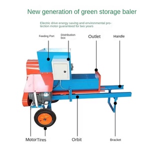 Presse à balles diesel automatique pour ensilage sec et humide à double usage Machine d'emballage d'ensilage pour sacs de 50 kg 1 machine d'emballage d'ensilage d'herbe - Product Image 2