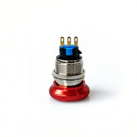 Boutons-poussoirs d'arrêt d'urgence momentanés 22mm 1NO1NC Rouge Laiton Aluminium 24VAC 3A IP40 Contrôle Industriel