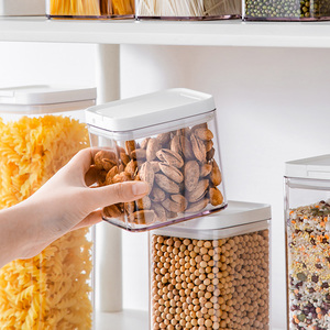 Conteneur de stockage en plastique PET de marque <span class=keywords><strong>Metka</strong></span>, design moderne, avec couvercle, résistant au congélateur, pour le stockage des grains de café dans la cuisine, capacité de 1100 ml, en stock - Product Image 3