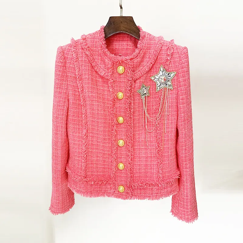 A8888 baru Dropshipping Pink wanita Blazer dan jaket Plus ukuran gaya musim dingin mantel wanita