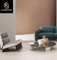 Meubles de salon sur mesure Tables basses centrales en marbre + verre Table basse moderne de luxe avec dessus en verre