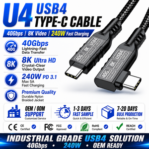 LUNGKAY 8K 60Hz USB4 สายเคเบิลธันเดอร์โบลต์ 4 240W PD3.1 ชาร์จเร็ว 40Gbps การถ่ายโอนข้อมูลสำหรับแมคบุค ไอแพด โปรภายนอก SSD - Product Image 1