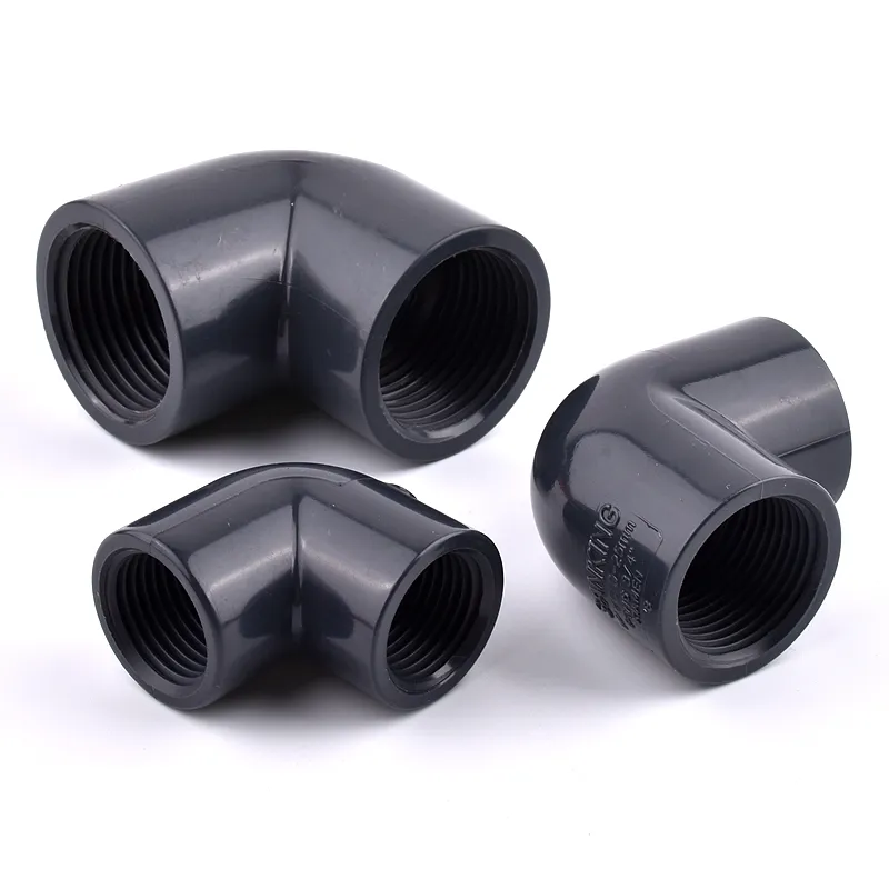 1/2"~2" Female Thread 90 Degree Elbow Connector Planting Frame Plastic Joint Dark Grey UPVC Pipe Elbow Fish Tank Connectors