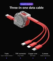 Cable USB Retráctil 3 en 1 con Logotipo Personalizado, Carga Rápida de 2.4A, Gran Venta, con Micro Tipo-C L para Computadoras, Auriculares, Blindaje Trenzado