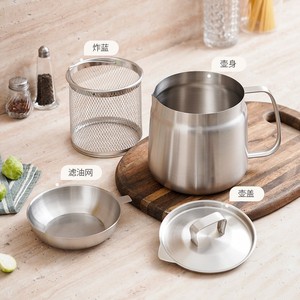 Grand filtre à huile tasse en acier inoxydable pour usage intensif récipient à graisse <span class=keywords><strong>de</strong></span> cuisine Bacon passoire à huile <span class=keywords><strong>friteuse</strong></span> - Product Image 2