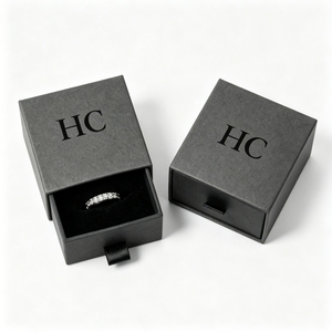 กล่องใส่แหวนแบบมินิมอล กล่องของขวัญเครื่องประดับแบบกำหนดเอง กล่องลิ้นชักแข็งพร้อมแผ่น EVA ปั๊ม Spot UV โลโก้ตามสั่งสำหรับแบรนด์เครื่องประดับ บริการ OEM - Product Image 1