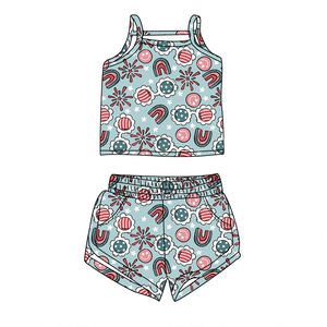 Nuovi Arrivi: Completo 2 Pezzi per Bambine con Canotta e Pantaloncini in Tessuto di Bambù Traspirante con Stampa Personalizzata - Product Image 6