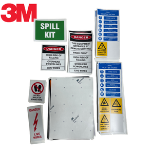 Étiquettes de sécurité autocollantes en vinyle 3M, rectangulaires, durables, pour machines industrielles, signes d'avertissement, danger, risque élevé, lignes électriques aériennes - Product Image 3