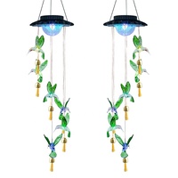 2024 nouveaux produits colorés jardin solaire lumières décoratives de Noël extérieur IP65 étanche pas cher cloches de verre carillons éoliens