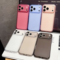 Coque de téléphone semi-transparente mate antichoc avec airbag et grande fenêtre pour appareil photo, en TPU souple, pour iPhone 17 18 Pro Max