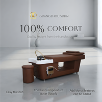 Lit de massage pour spa capillaire avec alimentation en eau à température constante |   Lit de lavage capillaire à circulation d'eau avec bassin en céramique SPA