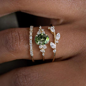 Anelli con Diamanti Q677 in Oro Massiccio 18K, Taglio Brillante Naturale Rotondo, Colore D, Gioielli da Fidanzamento per Donne - Product Image 1