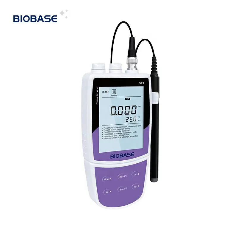 Medidor de iones portátil Biobase CHINA de 2 ~ 5 puntos, medidor de pH de 2 a 5 puntos
