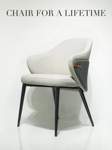 <span class=keywords><strong>Chaise</strong></span> de salle à manger moderne haut de gamme, revêtement <span class=keywords><strong>en</strong></span> <span class=keywords><strong>cuir</strong></span> beige et gris avec pieds <span class=keywords><strong>en</strong></span> métal noir, <span class=keywords><strong>chaise</strong></span> d'appoint de luxe pour salle à manger - Product Image 5