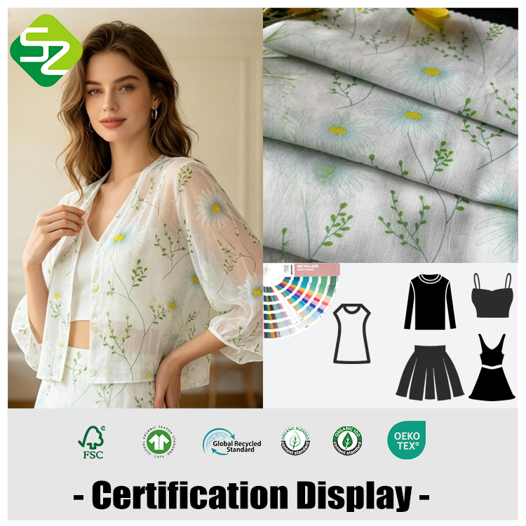 Organic 100% GOTS Cotton Medium Weight Plaid Printed Poplin Fabric Anti-Bacteria Moisture-Absorbent Women's A-Line Midi Skirt