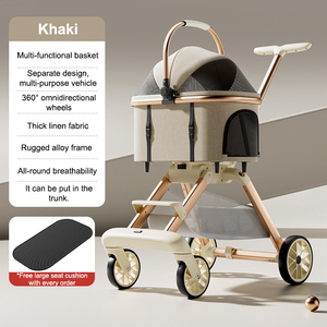 Ventes en gros de transporteurs pour animaux de compagnie, produits de voyage, fabricants de poussettes pour animaux de compagnie, taille moyenne 20 kg, détachable avec 4 roues - Product Image 4