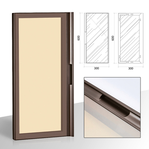 Porte de placard en verre trempé avec poignée intégrée, cadre en aluminium fin, style italien moderne et luxueux - Product Image 2