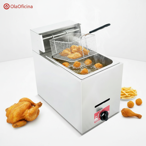 Freidora de Gas de Un Tanque, 5.6KW, Potencia de GLP, Capacidad de 6L, Equipo Comercial de Freír Profundo para Puestos de Comida Rápida, Ahorro de Energía - Product Image 1
