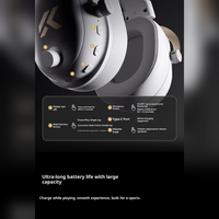 MCHOSE V9 Turbo+ Headset Gaming Nirkabel Dengan Driver 60mm, Daya Tahan Baterai hingga 200 Jam, Latensi Rendah 15ms, RGB, Dock Pengisian Daya Magnetik