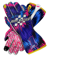 Conception de couture inversée Gants de jeu de course Sim antidérapants Doigts pré-incurvés Écran tactile Go Kart Gants de karting pour hommes