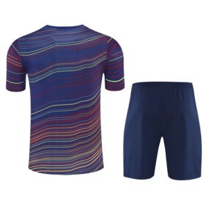 Equipación de Entrenamiento de Manga Corta a Rayas del <span class=keywords><strong>Barcelona</strong></span> 2025-2026 para Hombre, Camiseta de Fútbol de Secado Rápido - Product Image 6