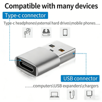 Adaptateur USB 3.2 Gen1 Type C vers USB A en aluminium, 5 Gbps, haute vitesse, convertisseur de données OTG pour MacBook, iPad Pro, téléphone