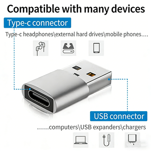 Adaptateur <span class=keywords><strong>USB</strong></span> 3.2 Gen 2 10 Gbit/s Type-C vers <span class=keywords><strong>USB</strong></span>-A en aluminium <span class=keywords><strong>pour</strong></span> vente en gros, convertisseur de données haute vitesse OEM <span class=keywords><strong>pour</strong></span> <span class=keywords><strong>MacBook</strong></span>, iPad, téléphone - Product Image 3