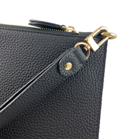 Tas Clutch Bisnis Kulit Asli Dompet Pergelangan Tangan Pria Dompet Ritsleting Tas Tangan Ramping untuk Perjalanan Kerja Sehari-hari