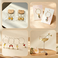 Échantillon disponible : Breloques décoratives en émail pour verres à vin, identificateurs réutilisables pour bouteilles et verres, étiquettes décoratives pour fêtes et bars