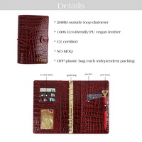 Hongbo meilleure vente 8 couleurs or-anneau A6 cuir de Crocodile mince budget classeur planificateur de voyage comme élastique argent farce organisateur