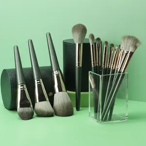 POTIYA Wholesale 14 pieces make up brush set luxury top quality kabuki vegan synthetic hair private label blending brushes kit